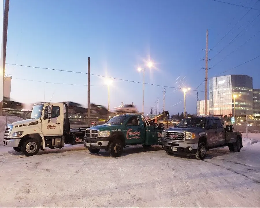 canadian towing transporting a disabled vehicle to a specific repair shop in ottawa with insurance approved towing service